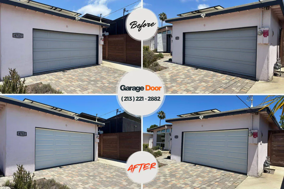 Before and after: garage door repair Sagamore, MA